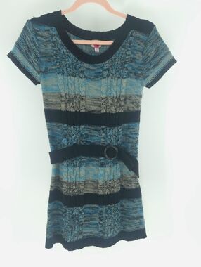 CHERRY STYX XS-M SWEATER DRESS BELT XTRA STRETCH KNIT 80-90s INSTANT Vibe BANGER